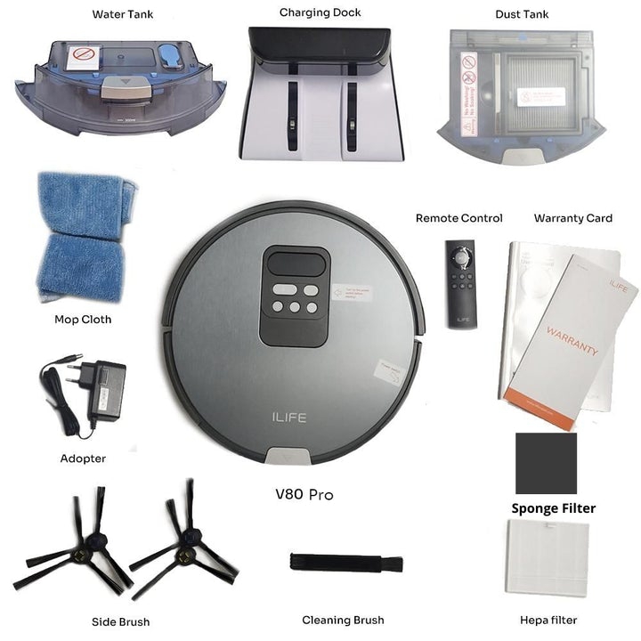 რობოტი მტვერსასრუტი Ilife V80 Pro Robot Vacuum Cleaner Gray - Veli store