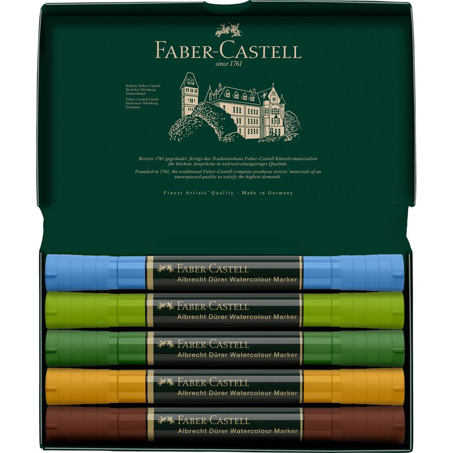 FaberCastell, Watercolor Markers, Plein Air, 5 Pieces Veli store