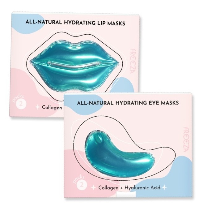 Freeza AllNatural Hyaluronic Acid & Collagen Eye & Lip Mask Turquoise Veli store