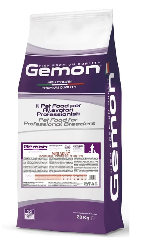 Monge Gemon, Dry Food For Adult Dogs, With Salmon And Rice, 20 Kg