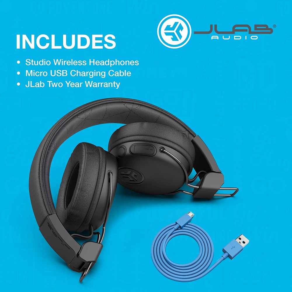 JLab Studio Bluetooth Wireless OnEar Headphones Black Veli store
