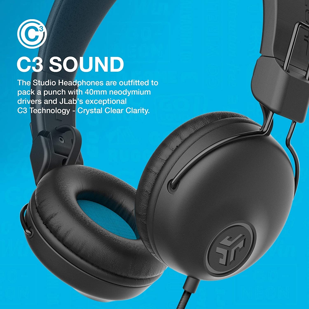 JLab Studio Wired OnEar Headphones Black Veli store